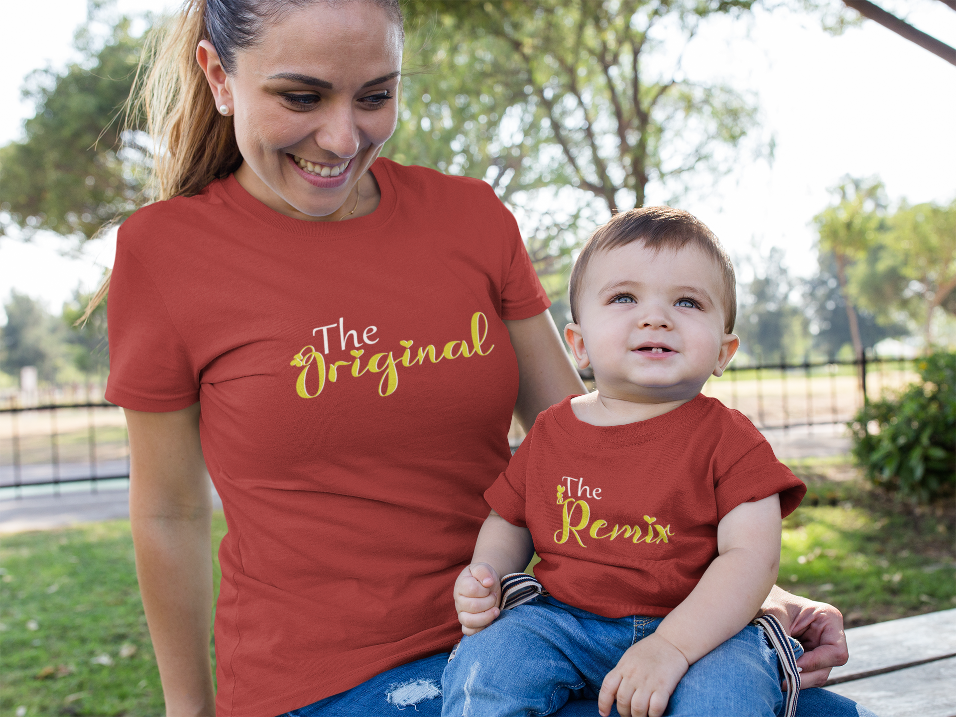 The Original Mother And Son Red Matching T-Shirt- FunkyTradition
