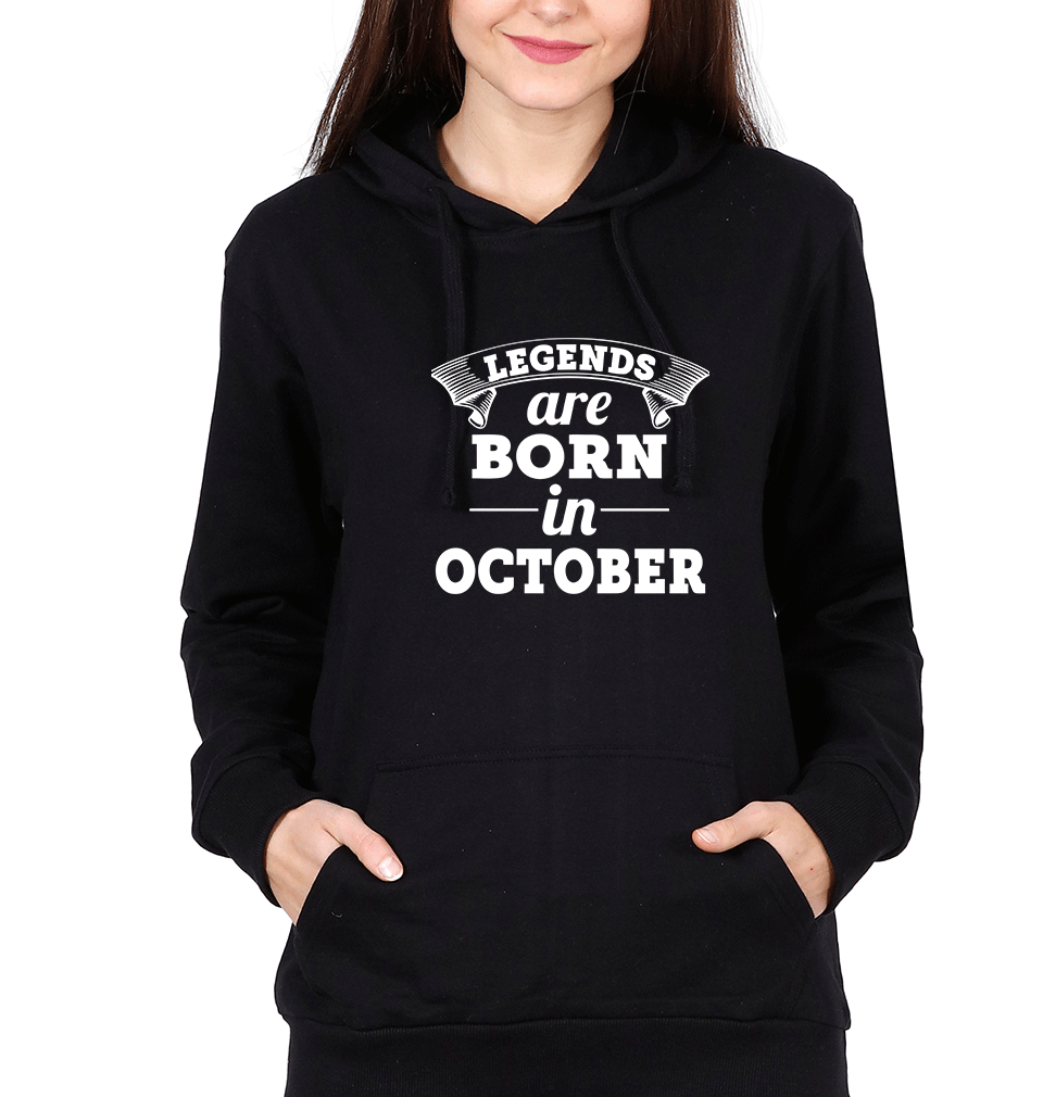 Legends are Born in October Hoodies for Women-FunkyTradition