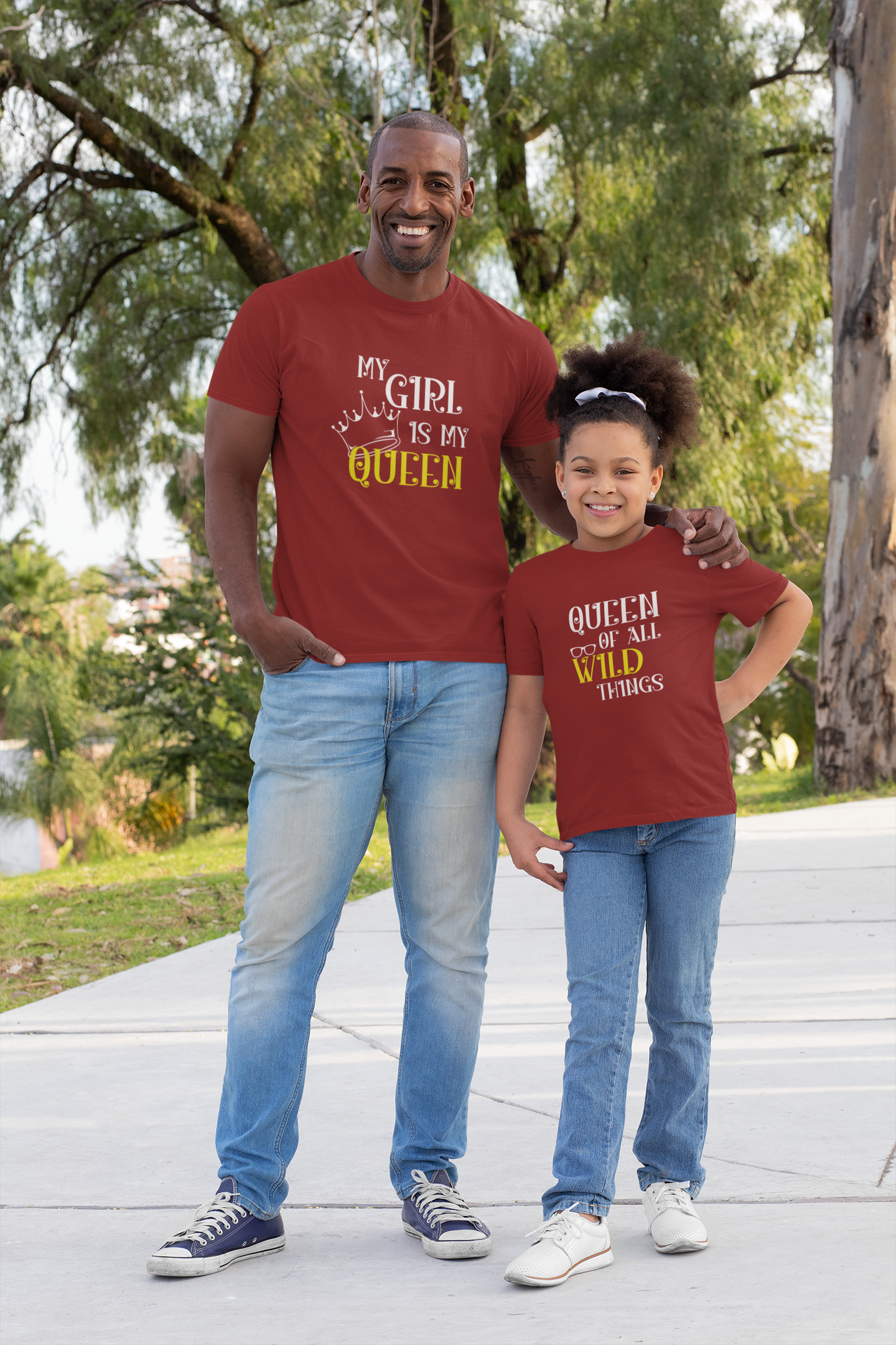 My Girl Is My Queen Father and Daughter Red Matching T-Shirt- FunkyTradition