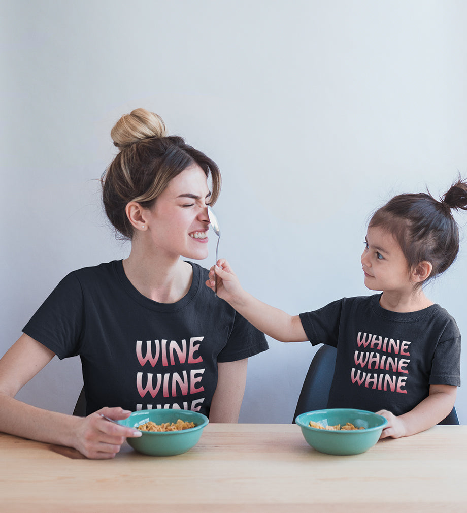 Wine Whine Mother and Daughter Matching T-Shirt- FunkyTradition