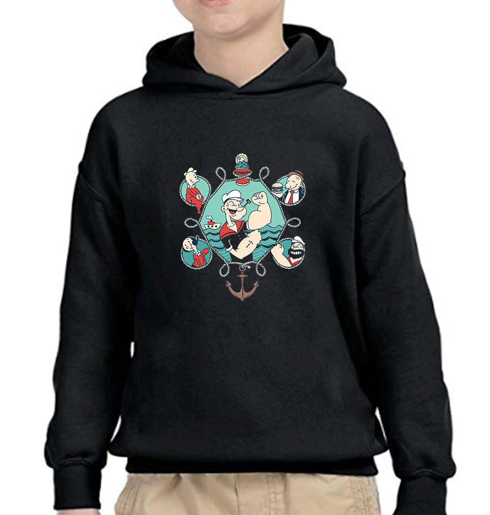 Popeye Hoodie For Boys-FunkyTradition