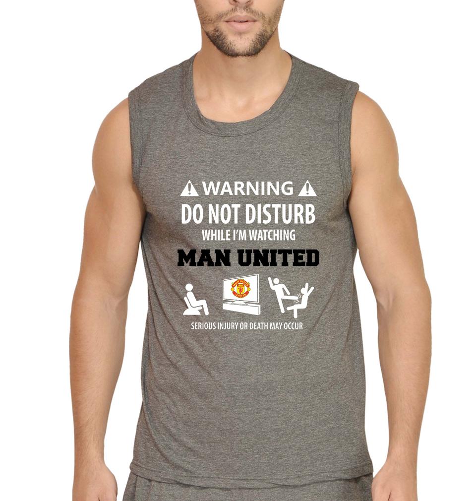 Warning Man United Men Sleeveless T-Shirts-FunkyTradition