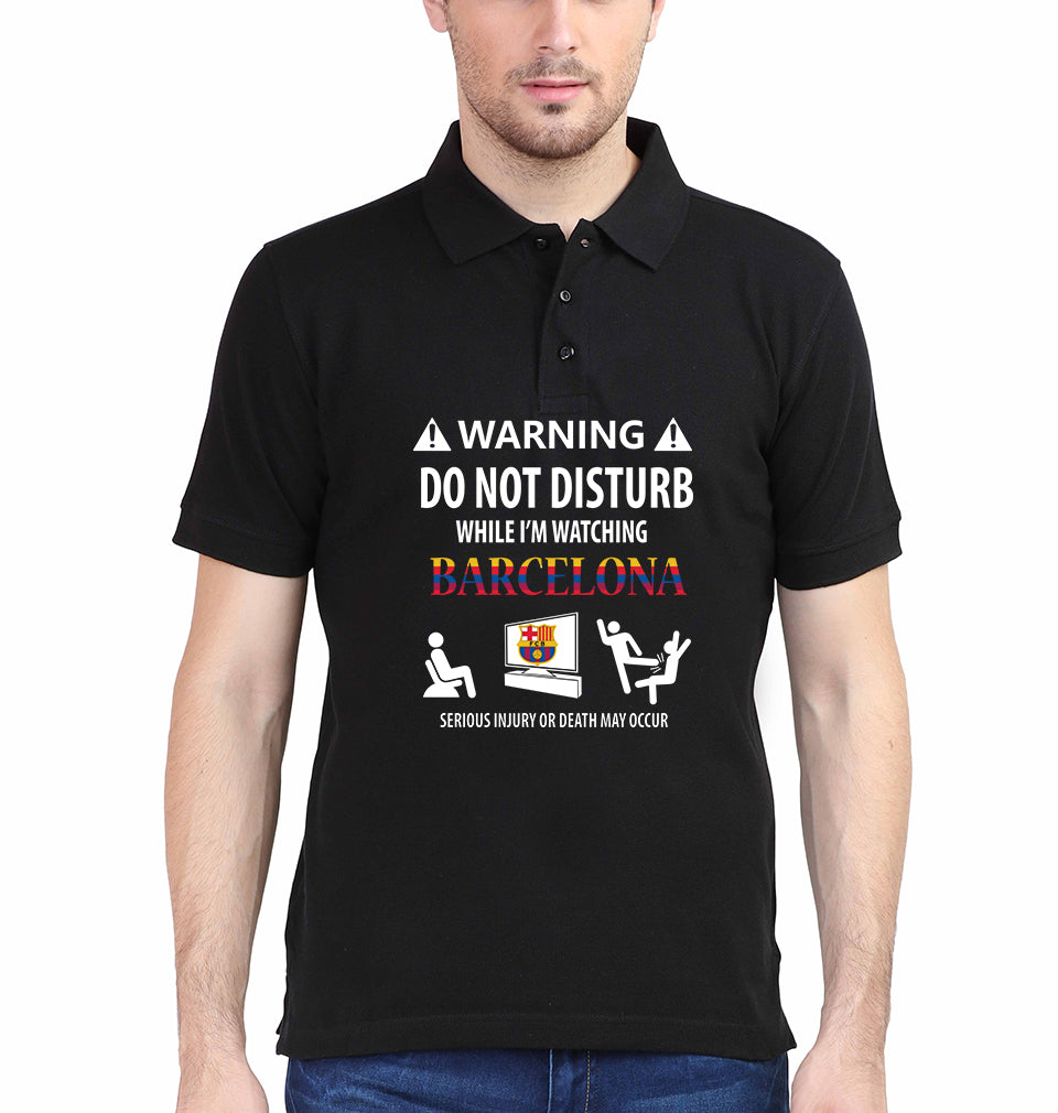 Warning FCB Half Sleeves Polo T-shirt For Men -FunkyTradition