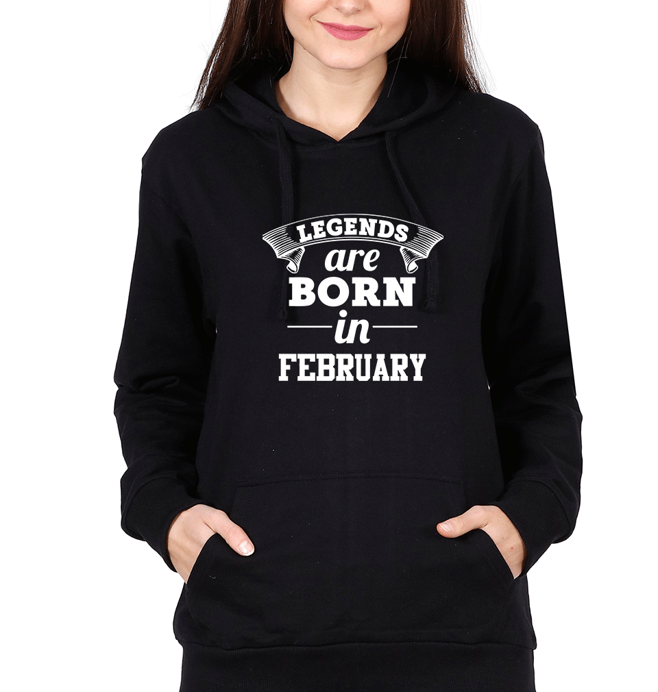 Legends are Born in February Hoodies for Women-FunkyTradition