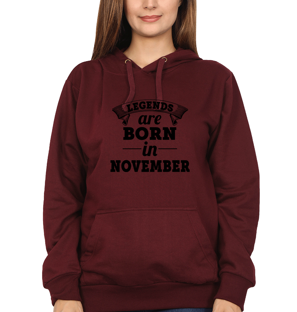 Legends are Born in November Hoodies for Women-FunkyTradition