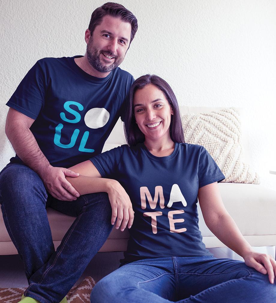 Soulmate Couple Half Sleeves T-Shirts -FunkyTradition