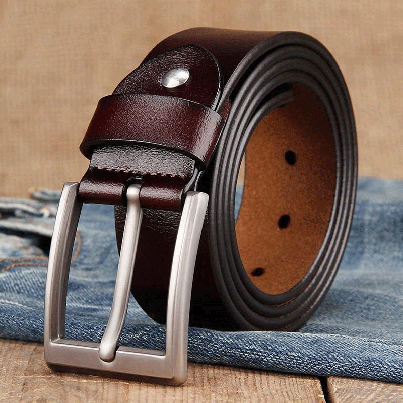 New Brand designer belts men high-quality genuine leather belt man- FunkyTradition Coffee