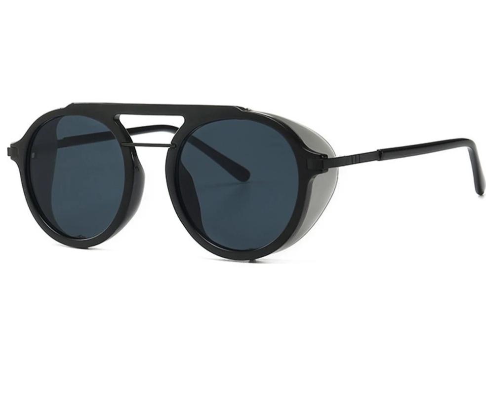 Black Steampunk Glasses Cyber Round Retro Goggles Vintage Gothic Sunglasses  UK | eBay