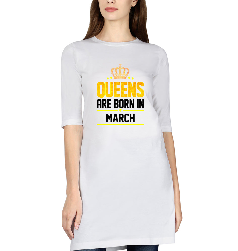 Queens Are Born In March Women Long Top-FunkyTradition
