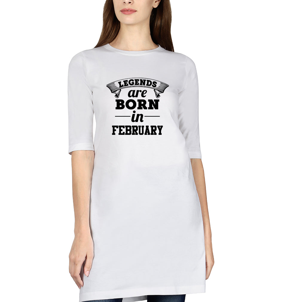 Legends are Born in February Women Long Top-FunkyTradition