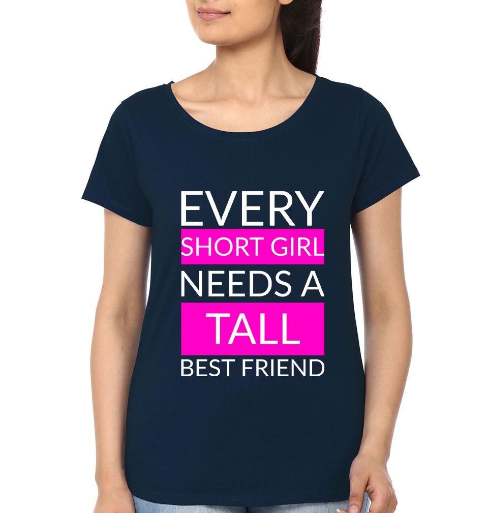 Tall  Short BFF Half Sleeves T-Shirts-FunkyTradition