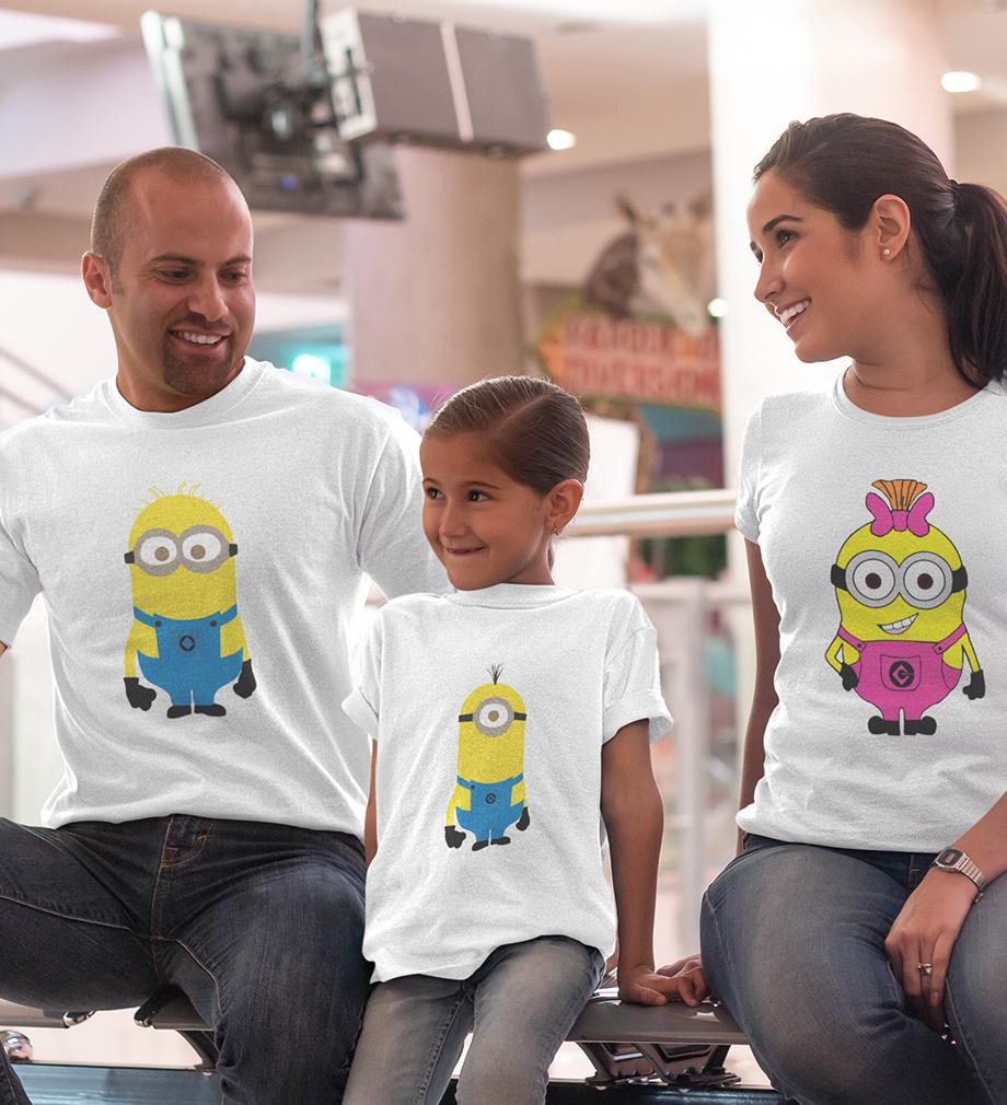 Minion Family Half Sleeves T-Shirts-FunkyTradition