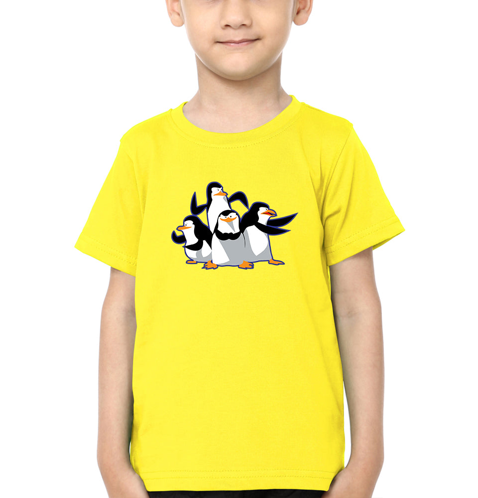 Penguins Fun Mode Looking Half Sleeves T-Shirt for Boy-FunkyTradition