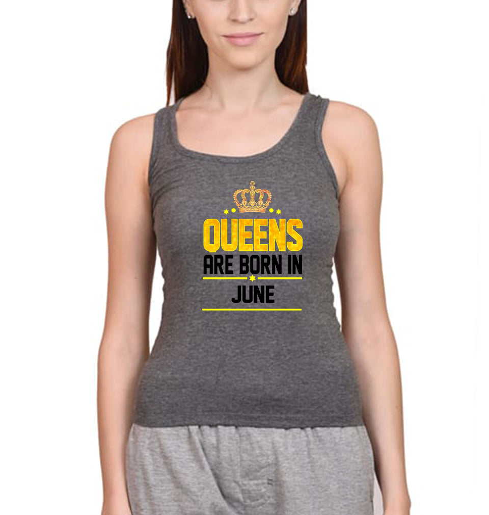 Queens Are Born In June Women Tank Top-FunkyTradition