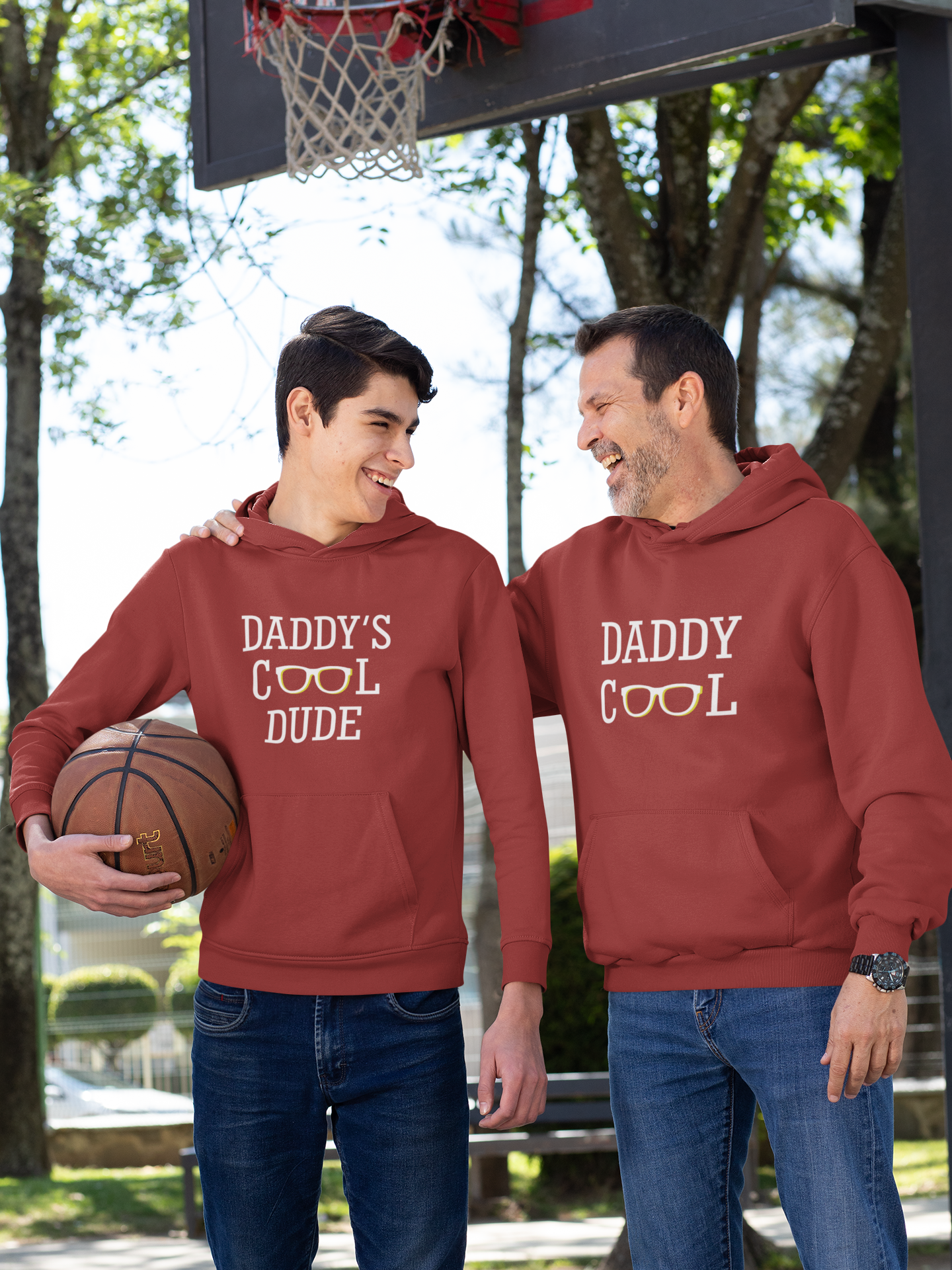 Daddy Cool Father and Son Red Matching Hoodies- FunkyTradition