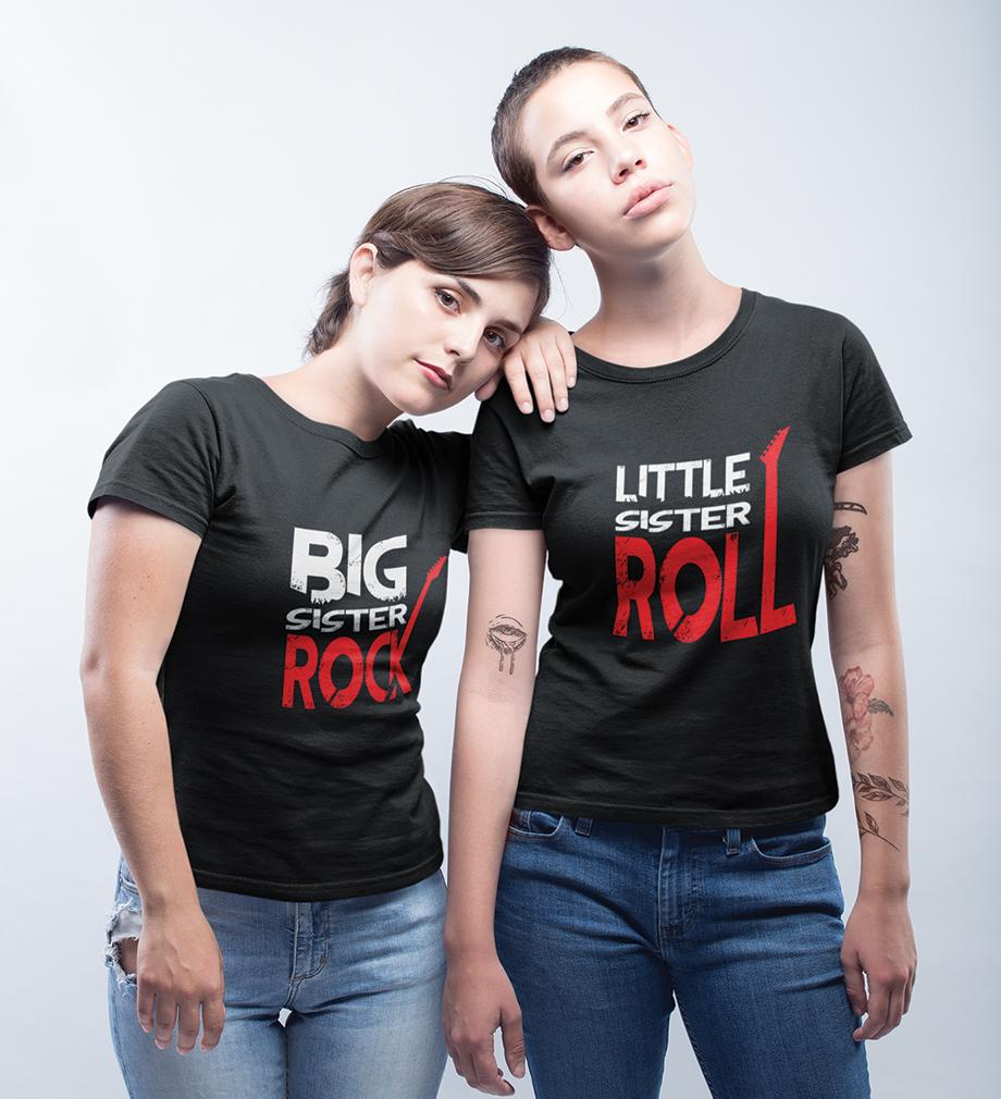 Rock n Roll Sister Sister Half Sleeves T-Shirts -FunkyTradition