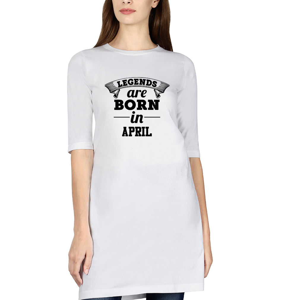 Legends are Born in April Women Long Top-FunkyTradition