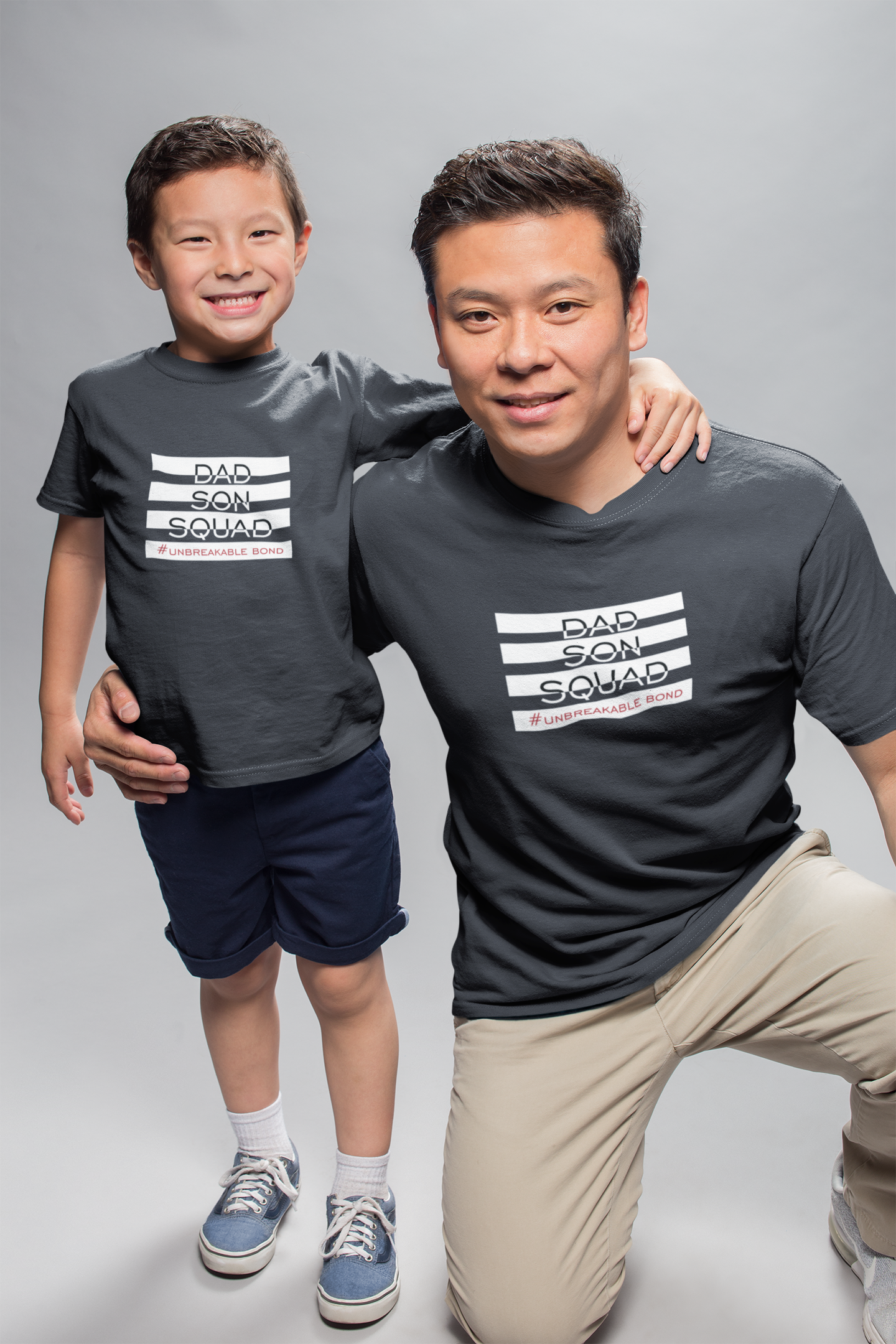 Dad Son Squad Father and Son Black Matching T-Shirt- FunkyTradition