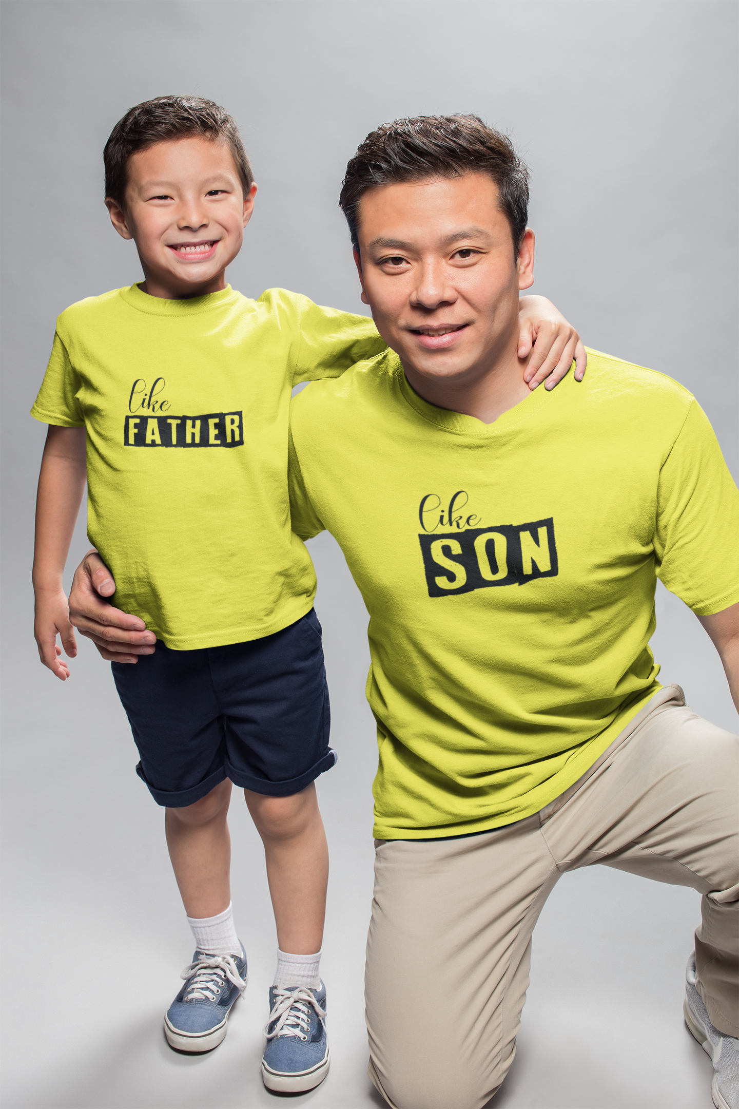 Like Father Like Son Father and Son Yellow Matching T-Shirt- FunkyTradition