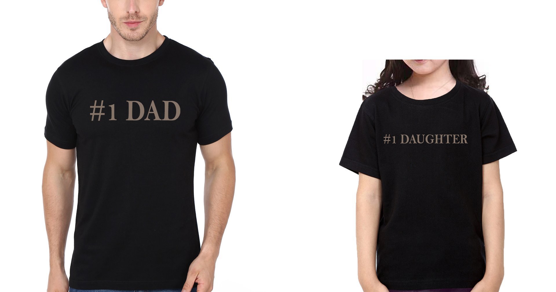 #1Dad #1Daughter Father and Daughter Matching T-Shirt- FunkyTradition - Funky Tees Club