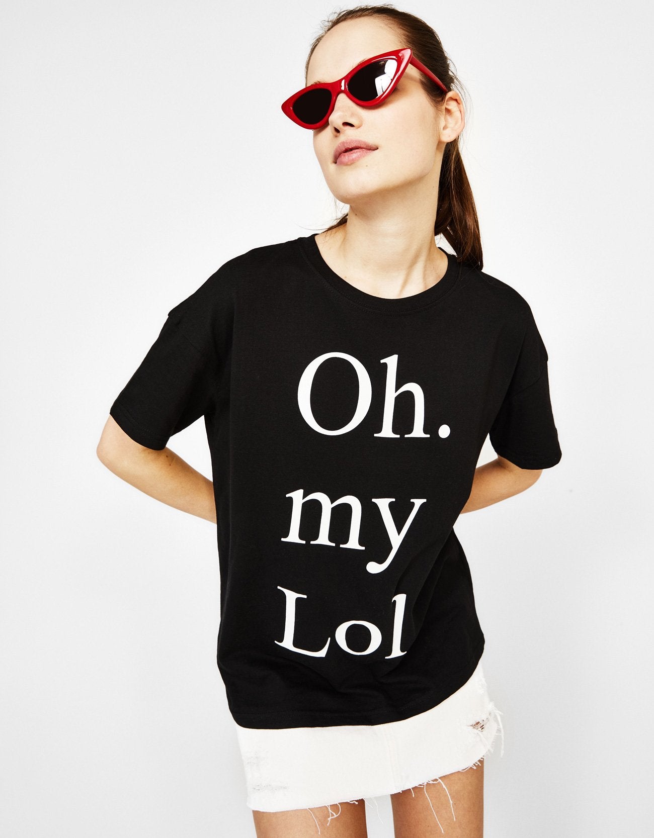 Oh My LOL Printed Womens Half Sleeves T-Shirts-FunkyTradition