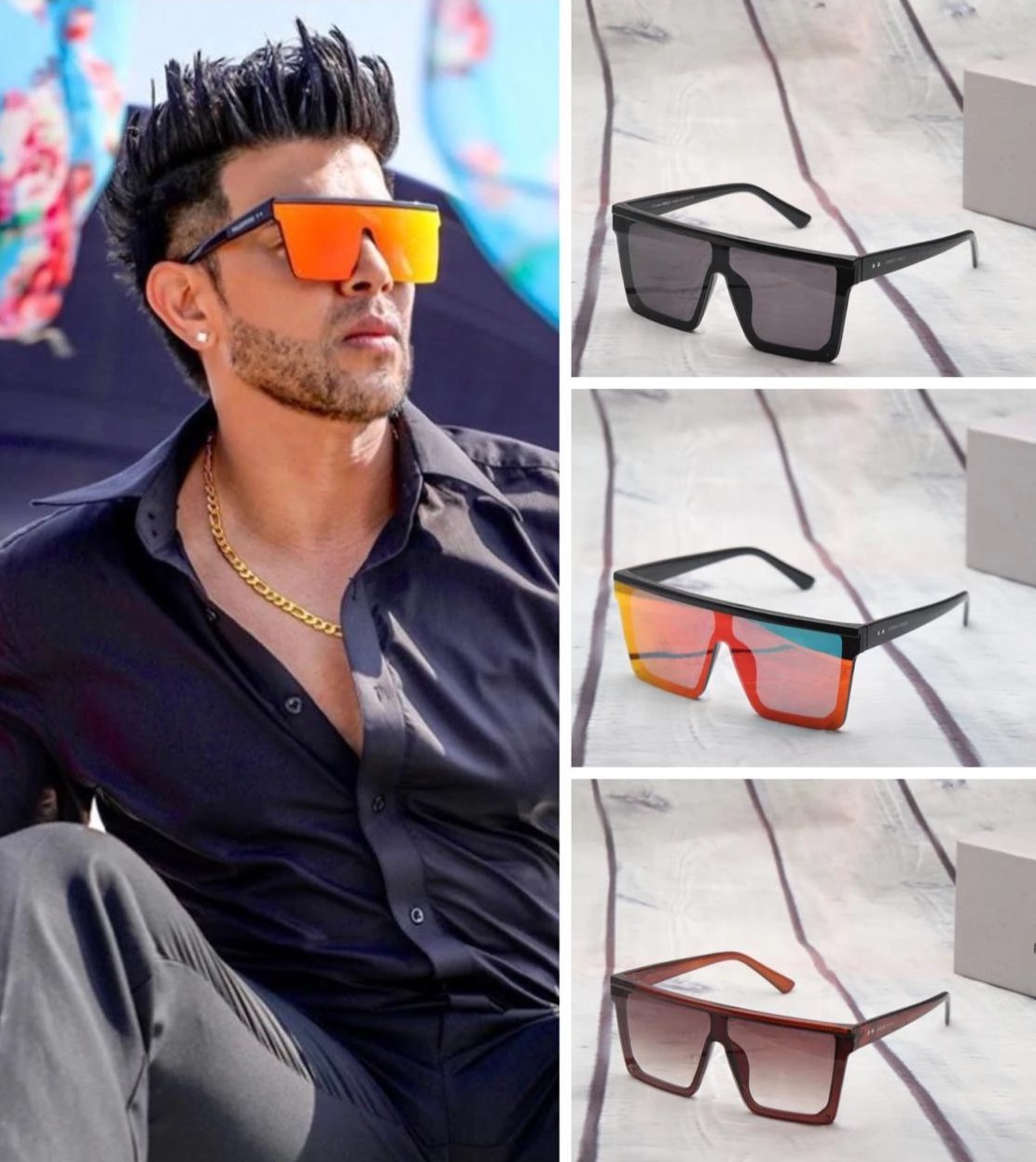 Latest Stylish Sahil Khan Square Sunglasses For Man-FunkyTradition