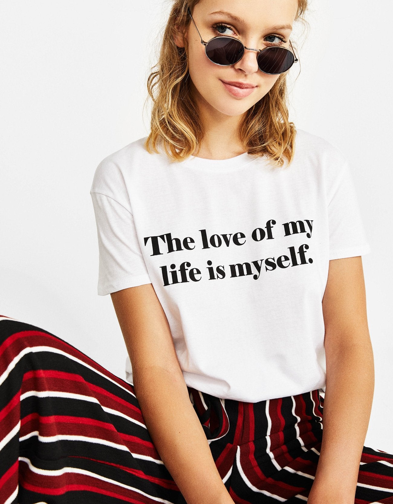 The Love of My Life is Myself Printed Womens Half Sleeves T-Shirts-FunkyTradition