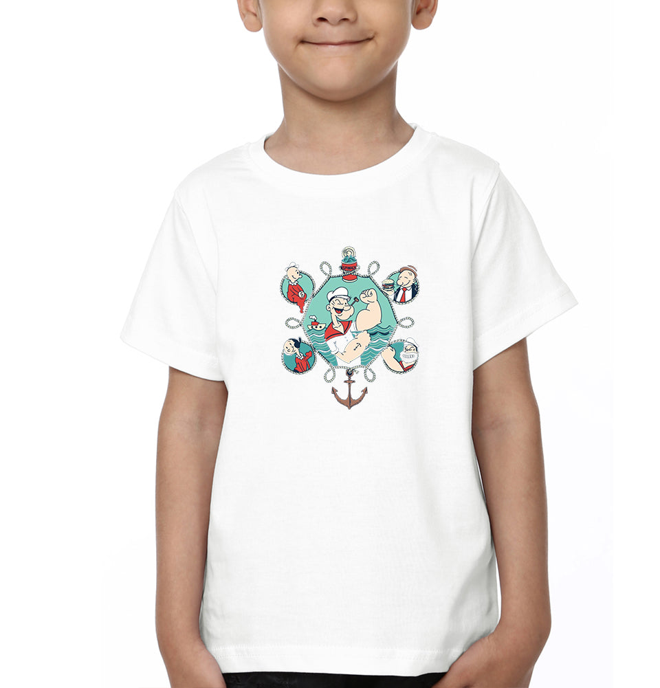 Popeye Half Sleeves T-Shirt for Boy-FunkyTradition