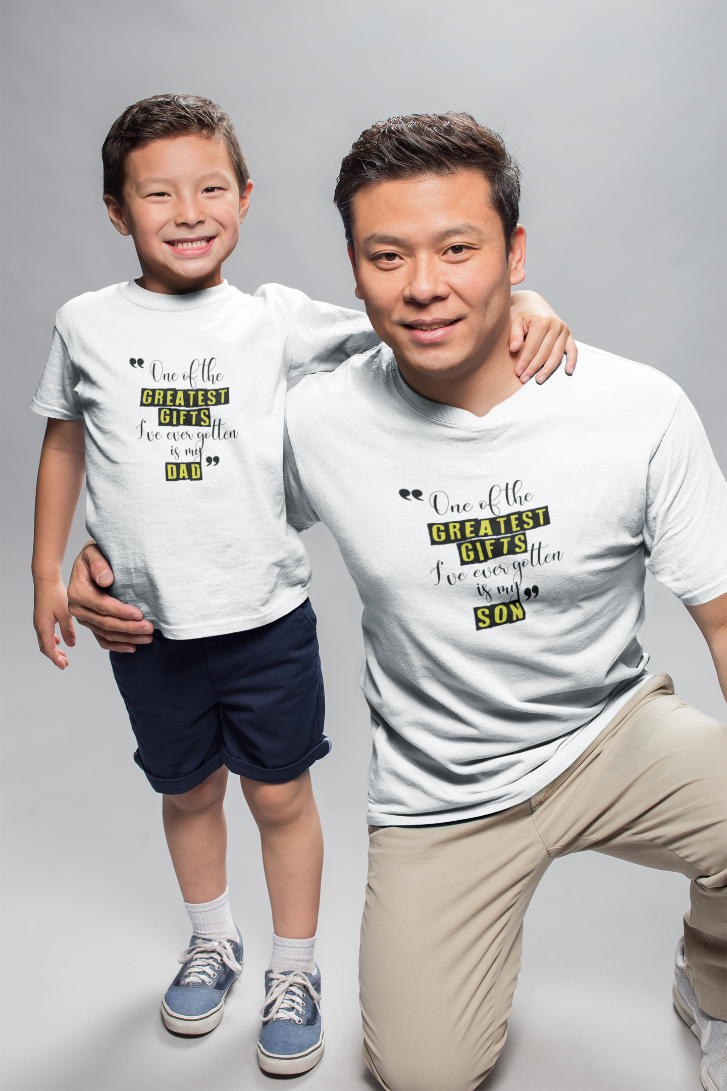 Greatest Gifts Father and Son White Matching T-Shirt- FunkyTradition