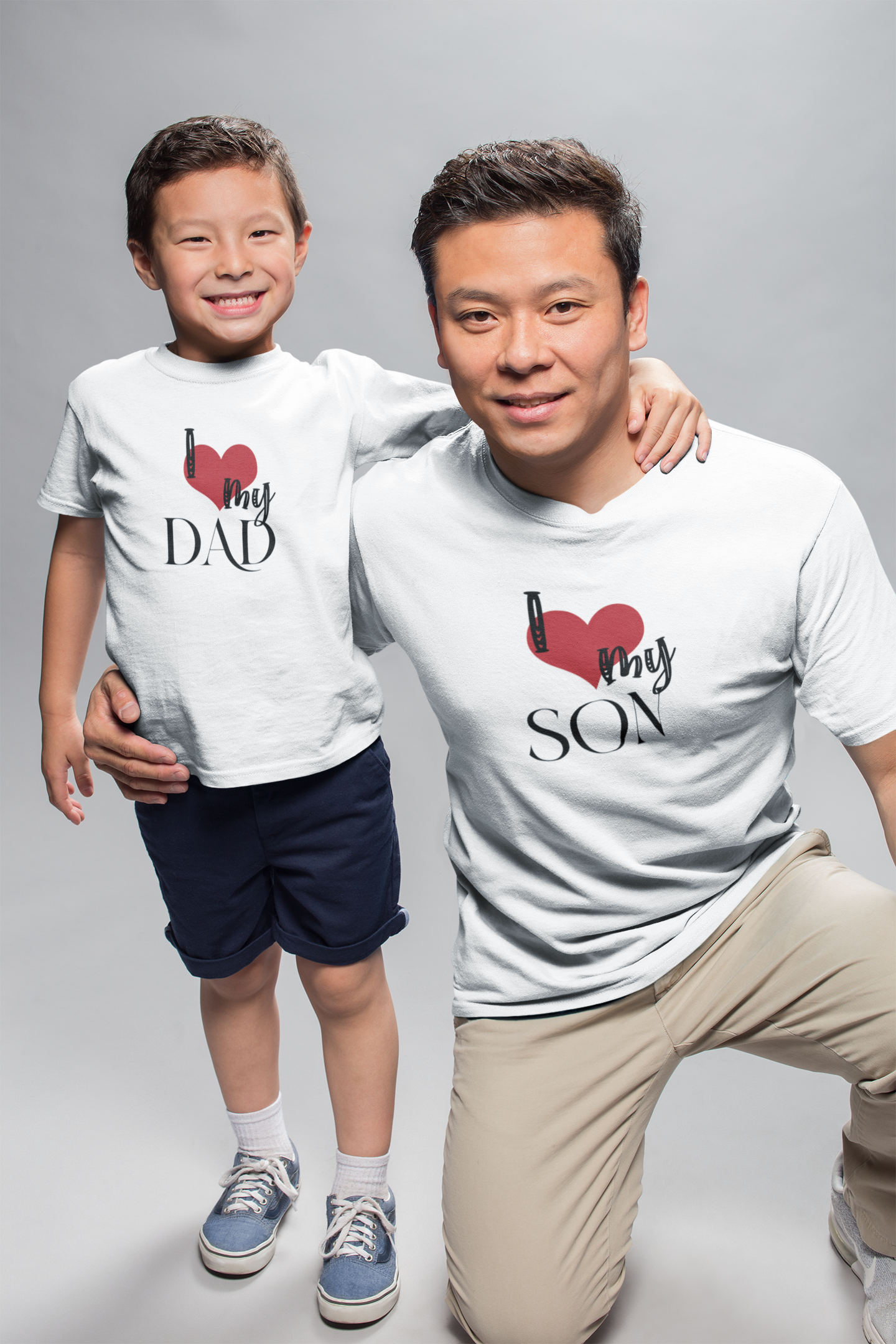 I Love My Dad Father and Son White Matching T-Shirt- FunkyTradition