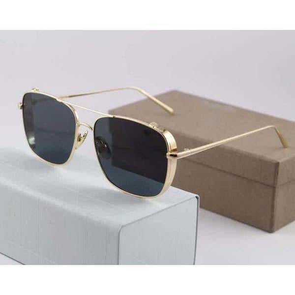 Gold, Black Rectangle Lightweight Comfortable Sunglasses For Men and Women-FunkyTradition