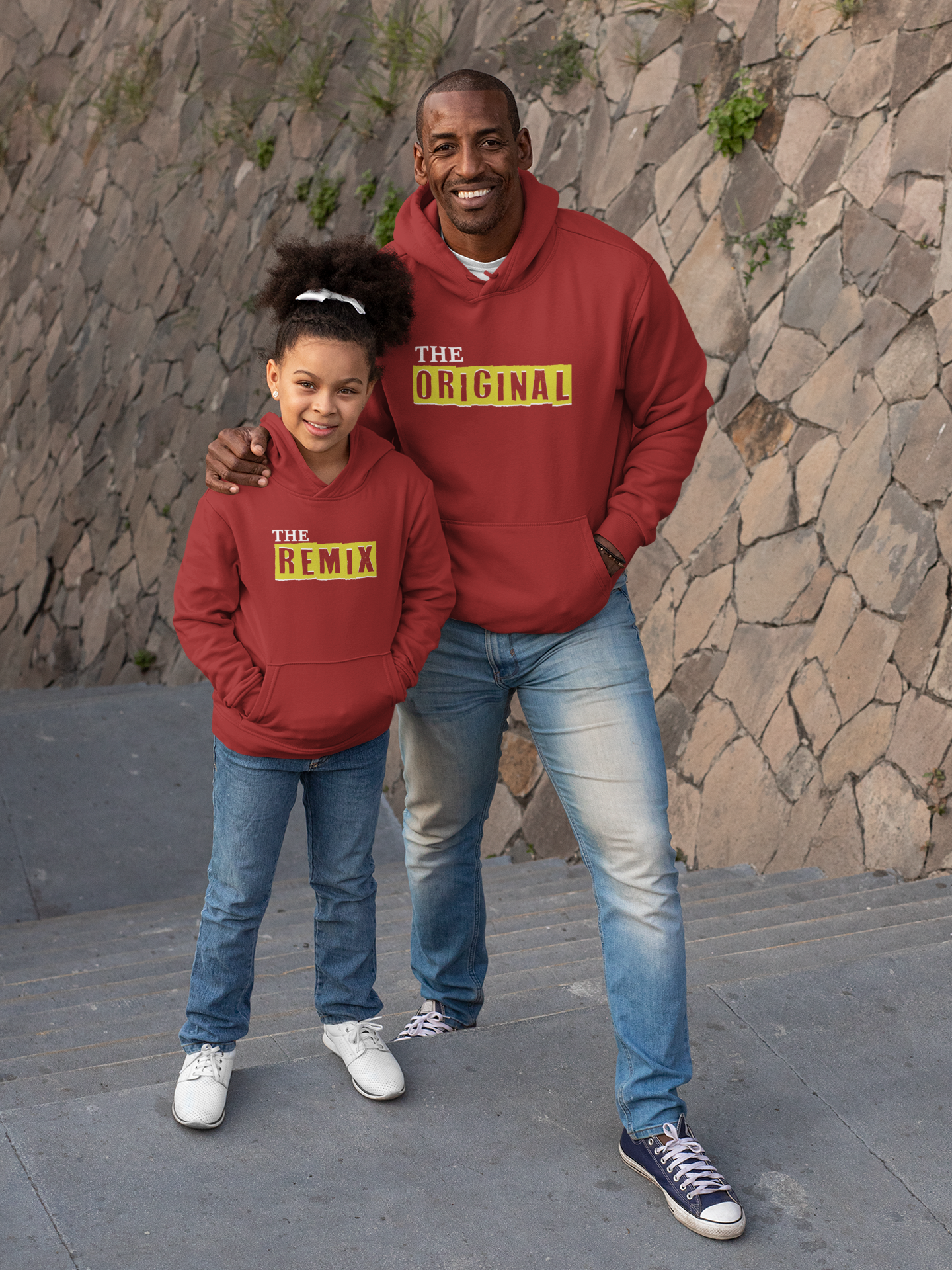 The Original Father and Daughter Red Matching Hoodies- FunkyTradition