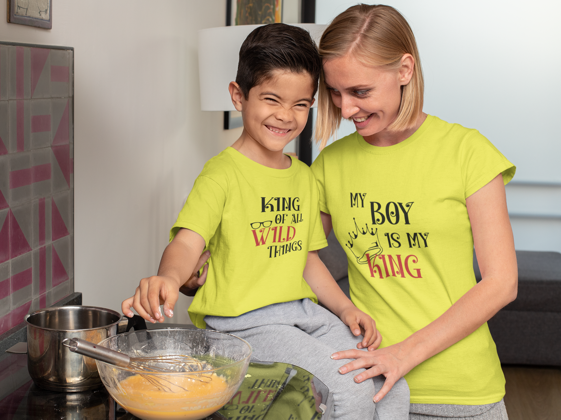 My Boy Is My King Mother And Son Yellow Matching T-Shirt- FunkyTradition