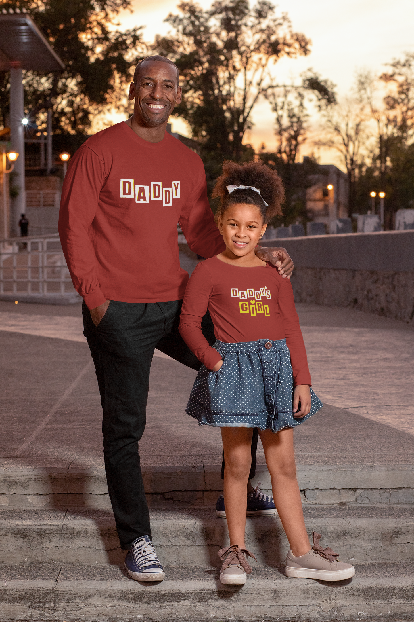 Daddy Father and Daughter Red Matching T-Shirt- FunkyTradition