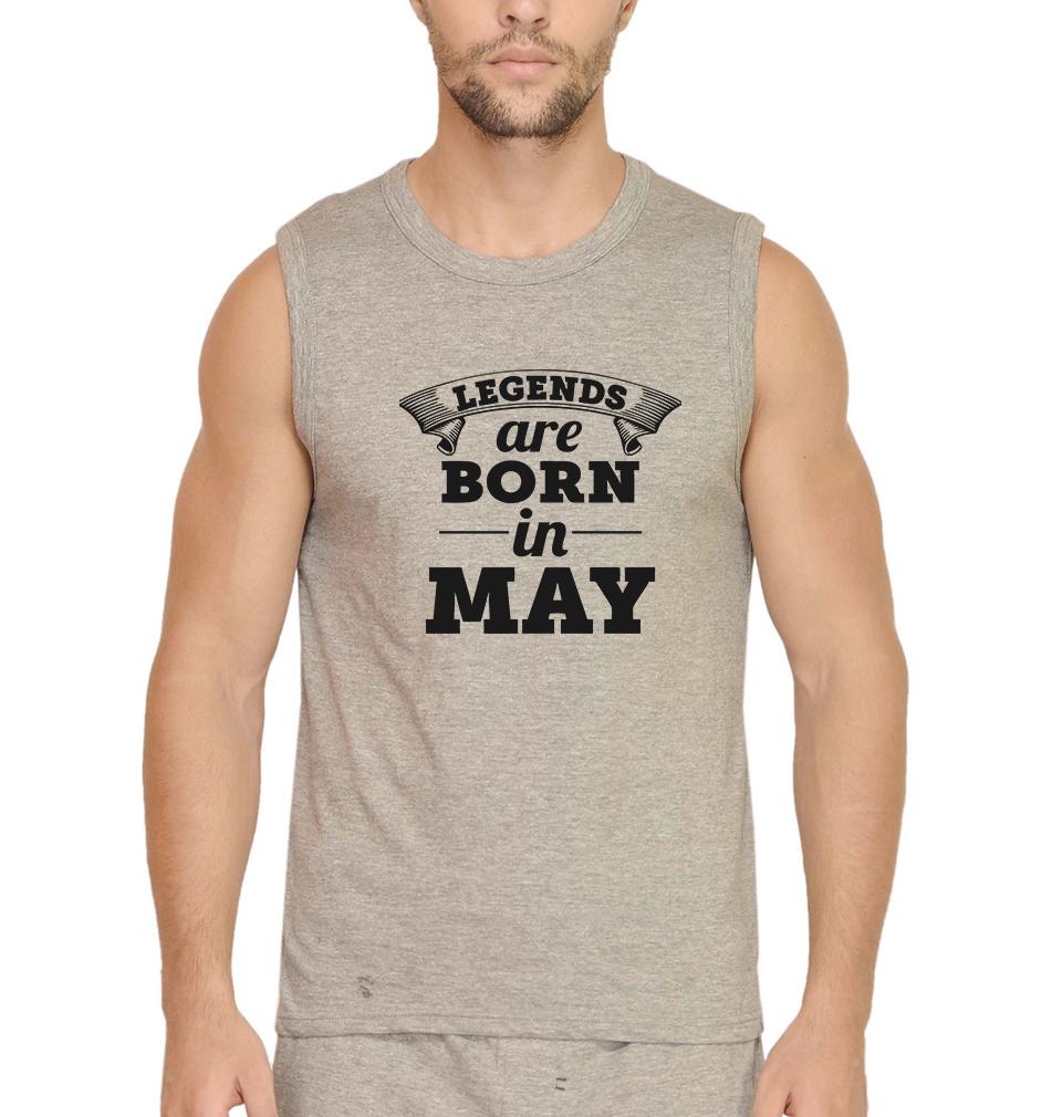 Legends are Born in May Men Sleeveless T-Shirts-FunkyTradition