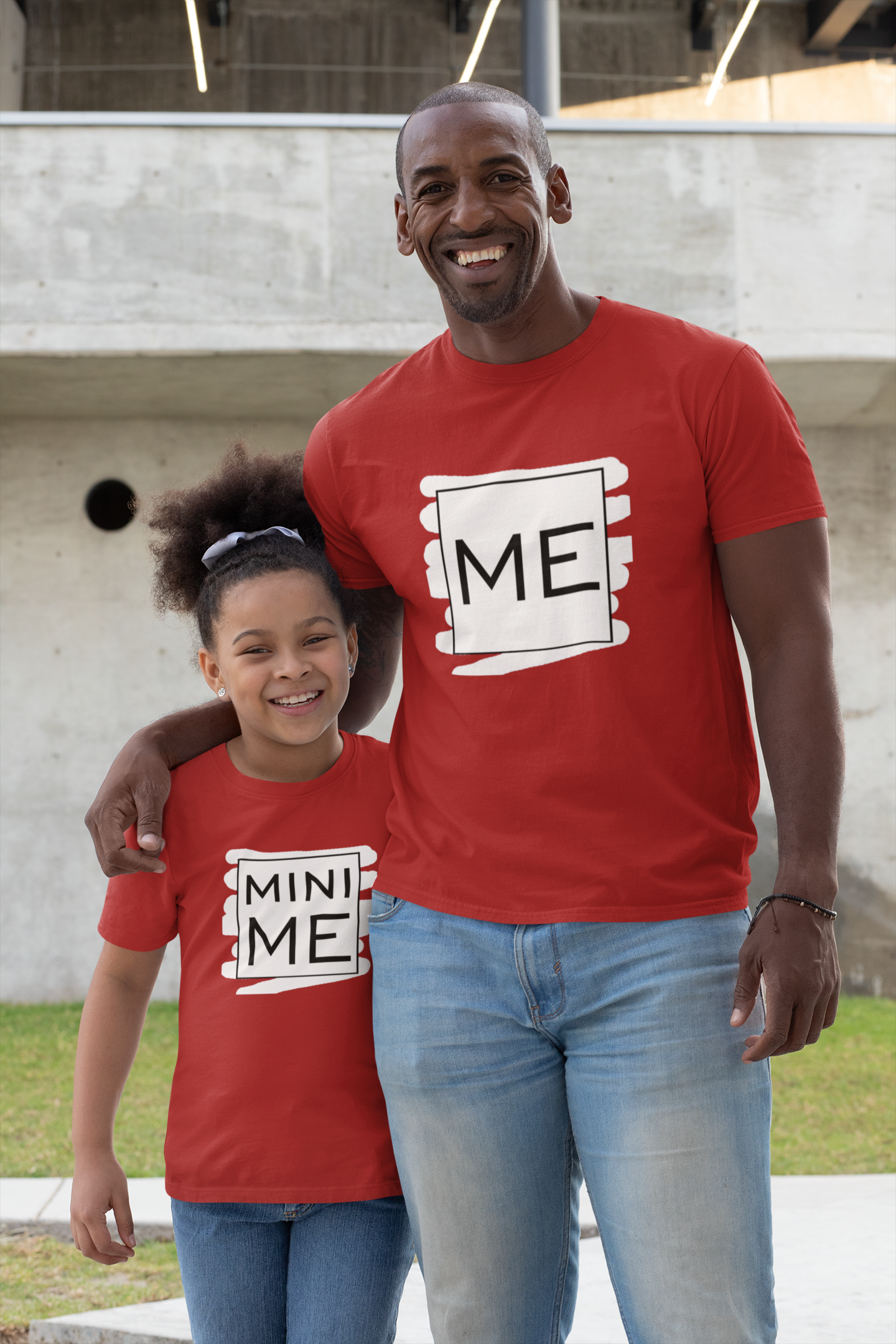 Me Father and Daughter Red Matching T-Shirt- FunkyTradition