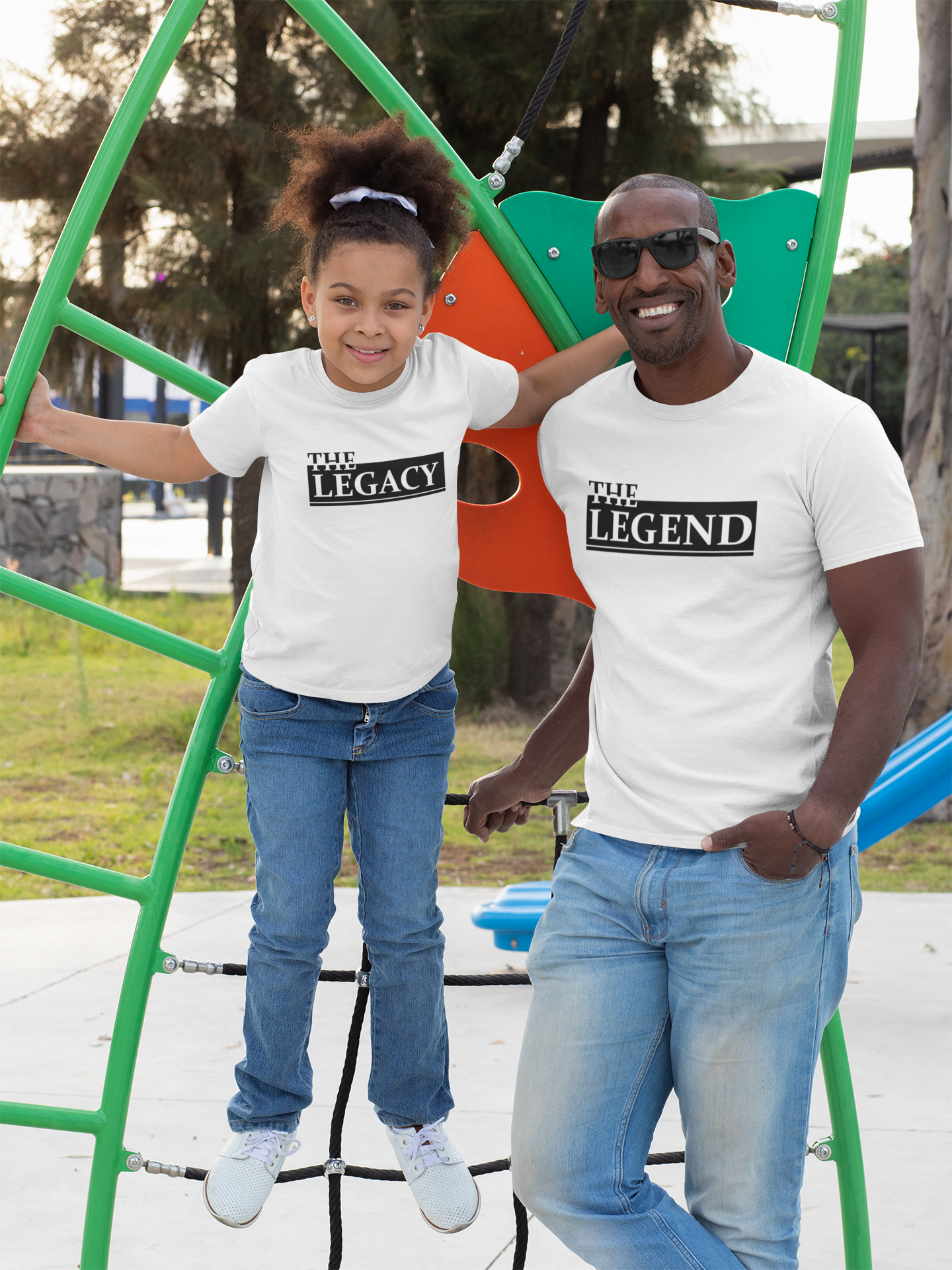 The Legend Father and Daughter White Matching T-Shirt- FunkyTradition