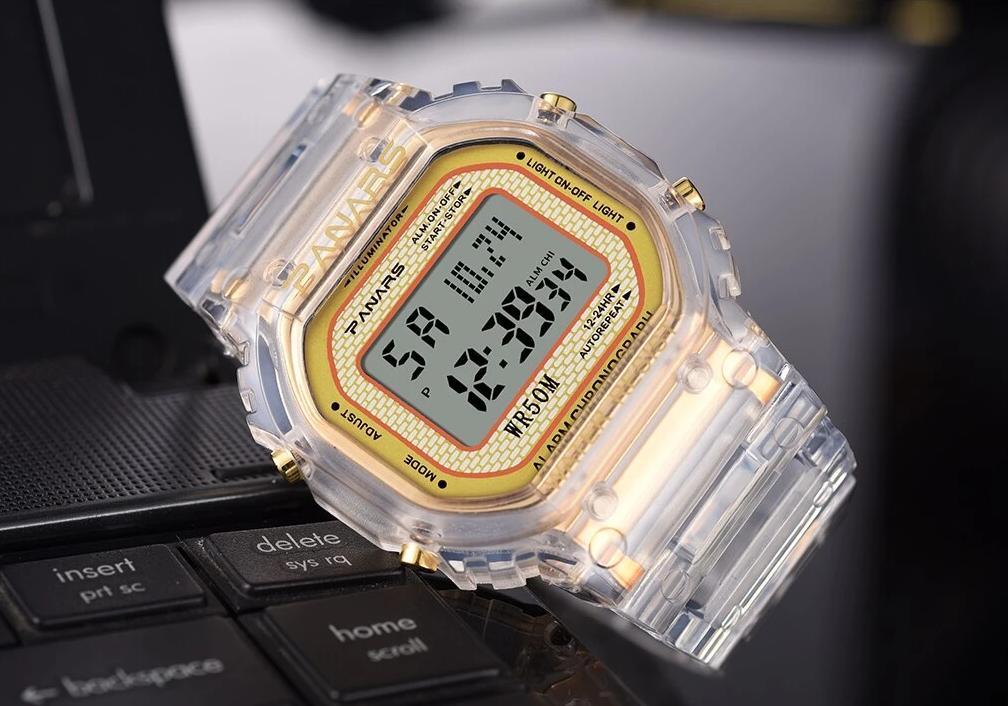 Luxury Transparent Square Sports Watches For Men And Women-FunkyTradition