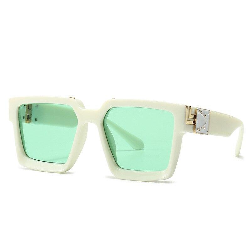 Luxury Designer Vintage Oversized White Green Sunglasses For Men And  Women-FunkyTradition