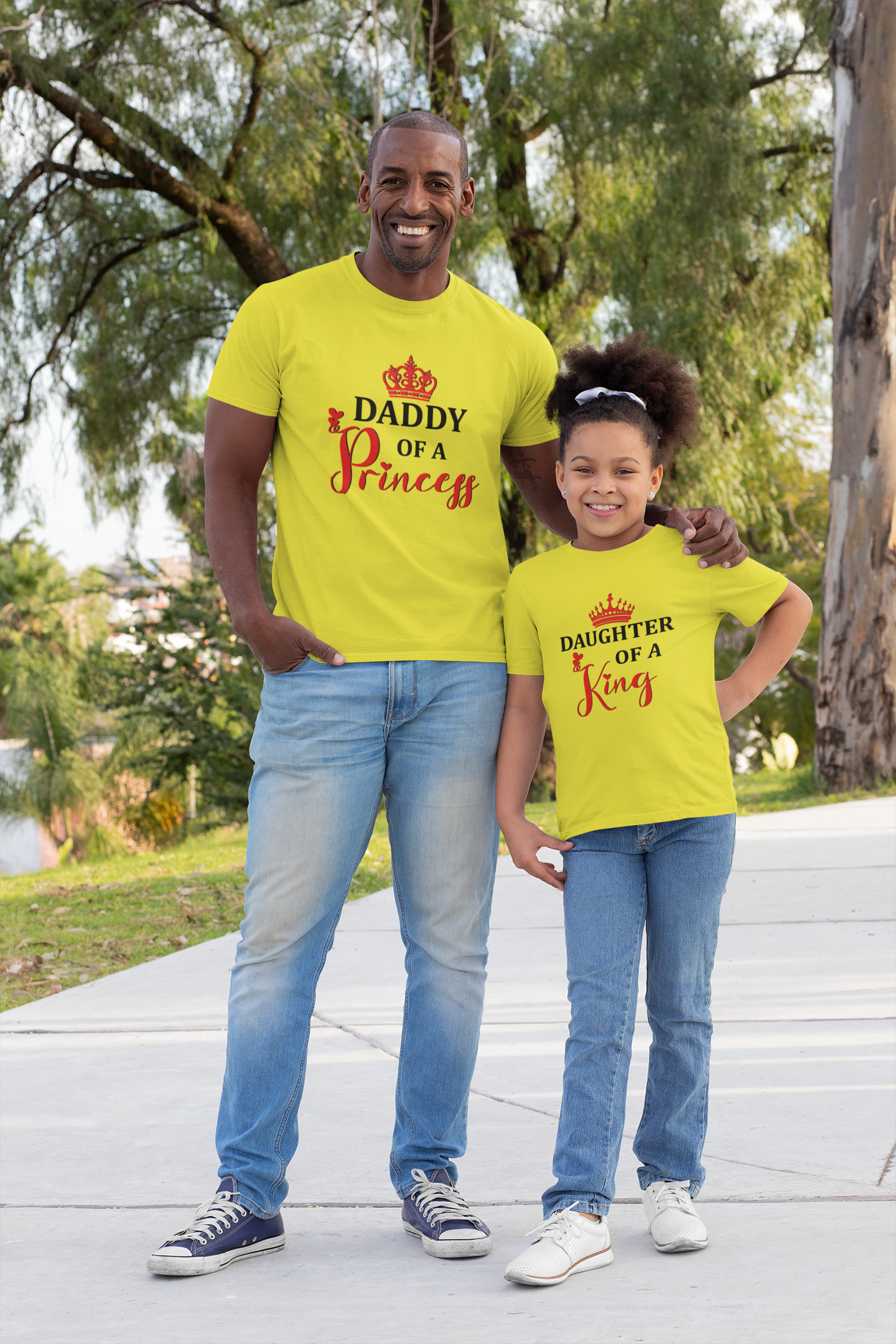 Daddy Of A Princess Father and Daughter Yellow Matching T-Shirt- FunkyTradition