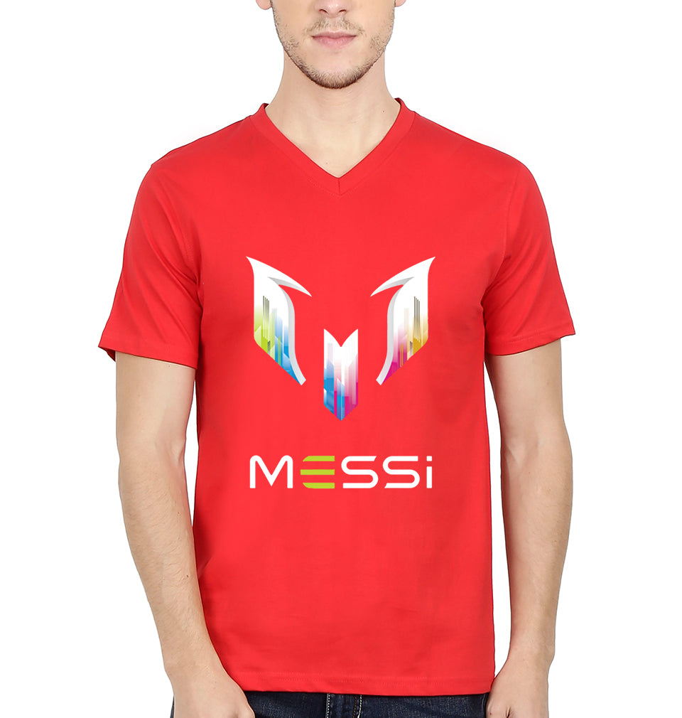 Messi V-Neck Half Sleeves T-shirt For Men-FunkyTradition