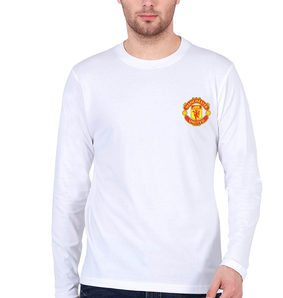 Manchester United Logo Full Sleeves T-Shirt For Men-FunkyTradition