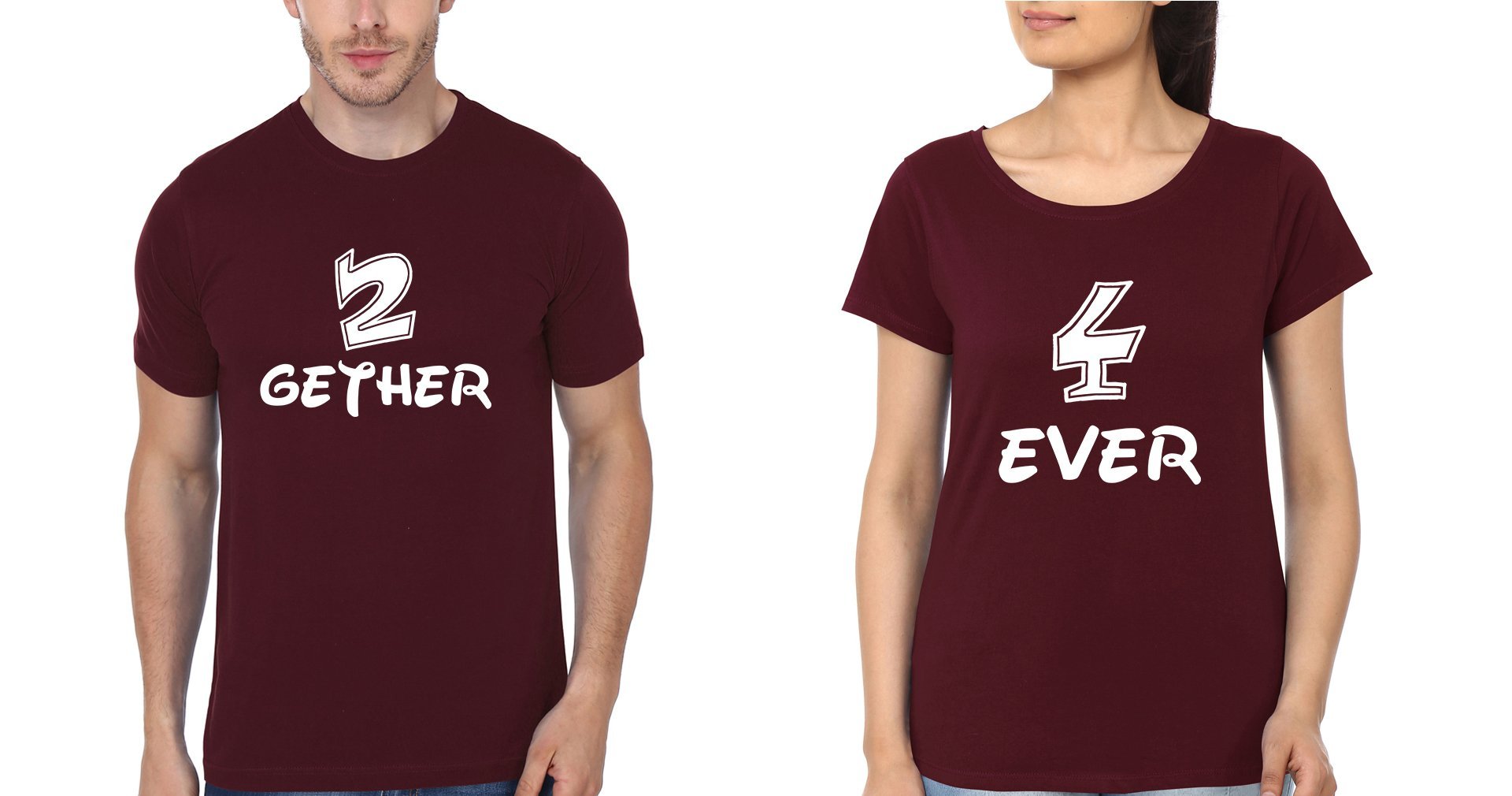 2gether 4ever Couple Half Sleeves T-Shirts -FunkyTradition - FunkyTradition