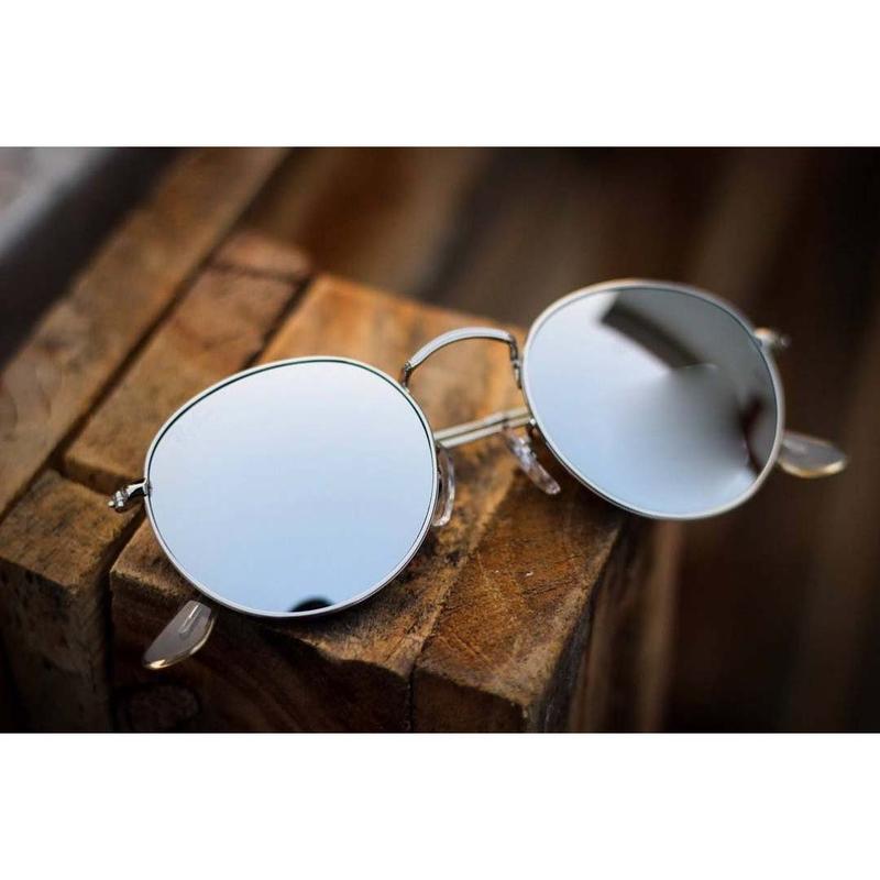 Silver Round Lightweight Comfortable Sunglasses For Men and Women-FunkyTradition