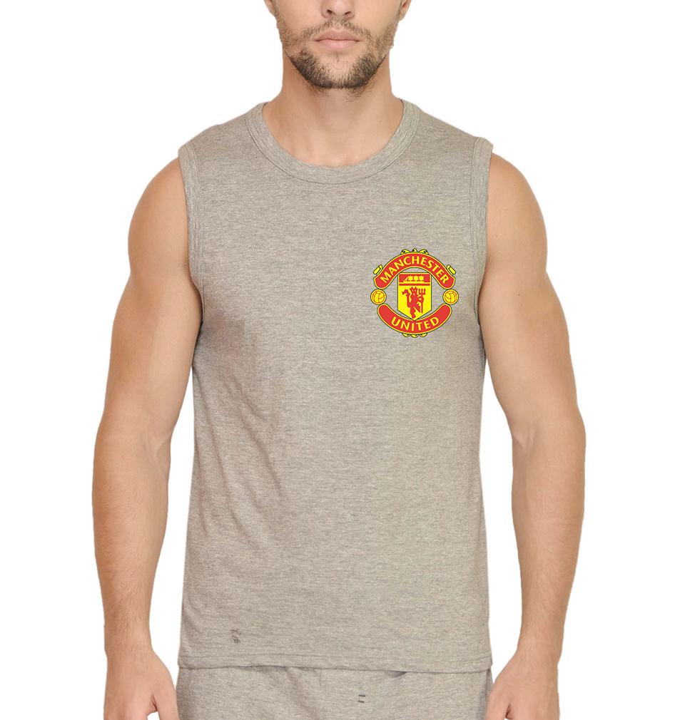 Manchester United Logo Men Sleeveless T-Shirts-FunkyTradition