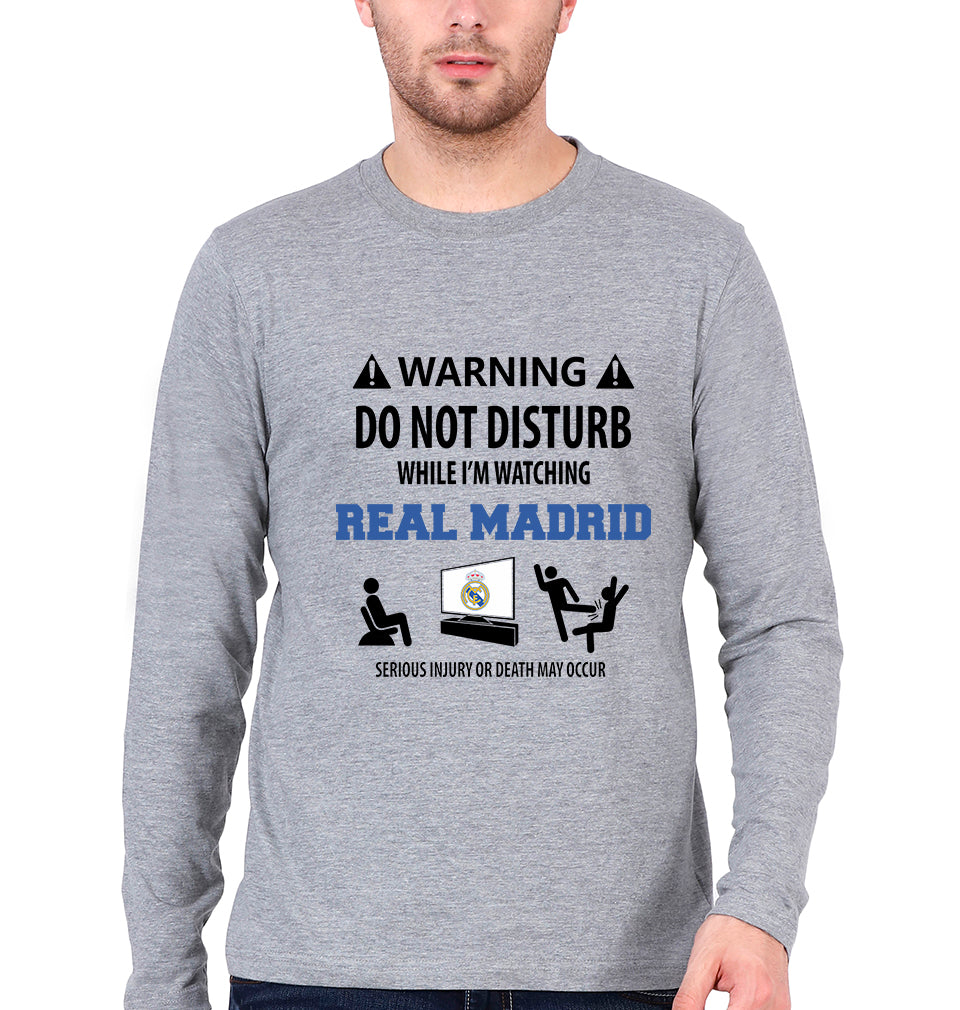 Warning Real Madrid Full Sleeves T-Shirt For Men-FunkyTradition
