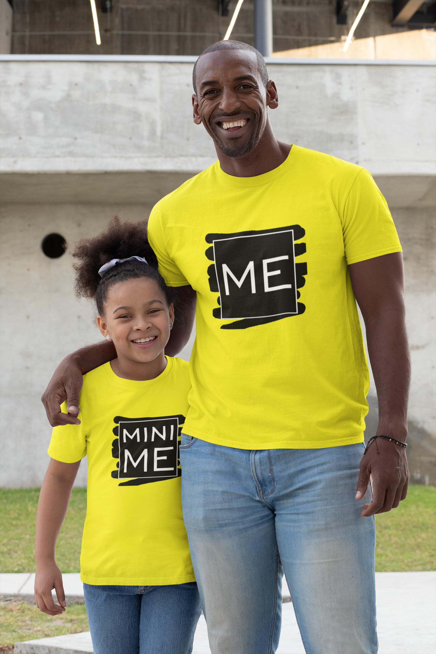 Me Father and Daughter Yellow Matching T-Shirt- FunkyTradition