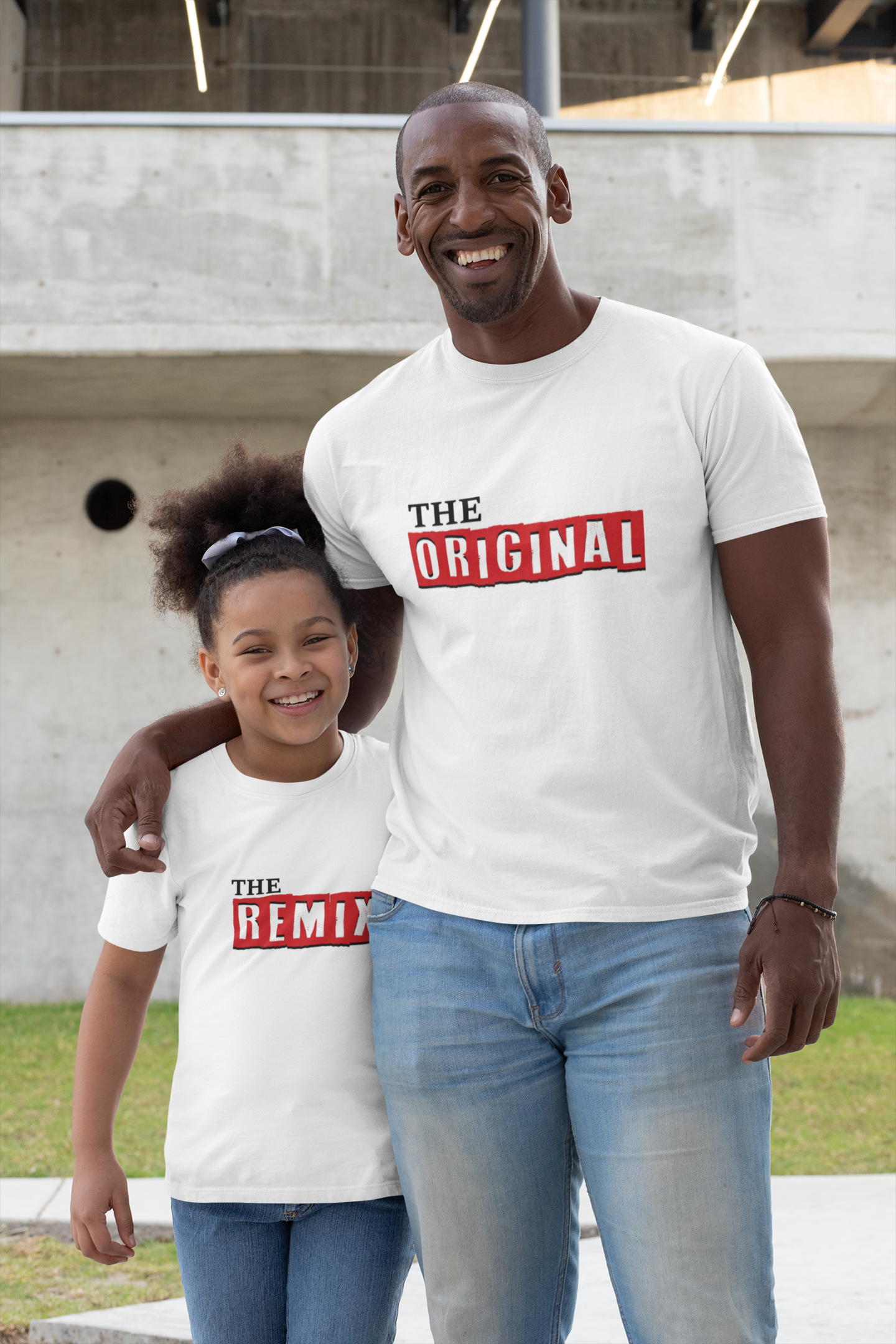 The Original Father and Daughter White Matching T-Shirt- FunkyTradition