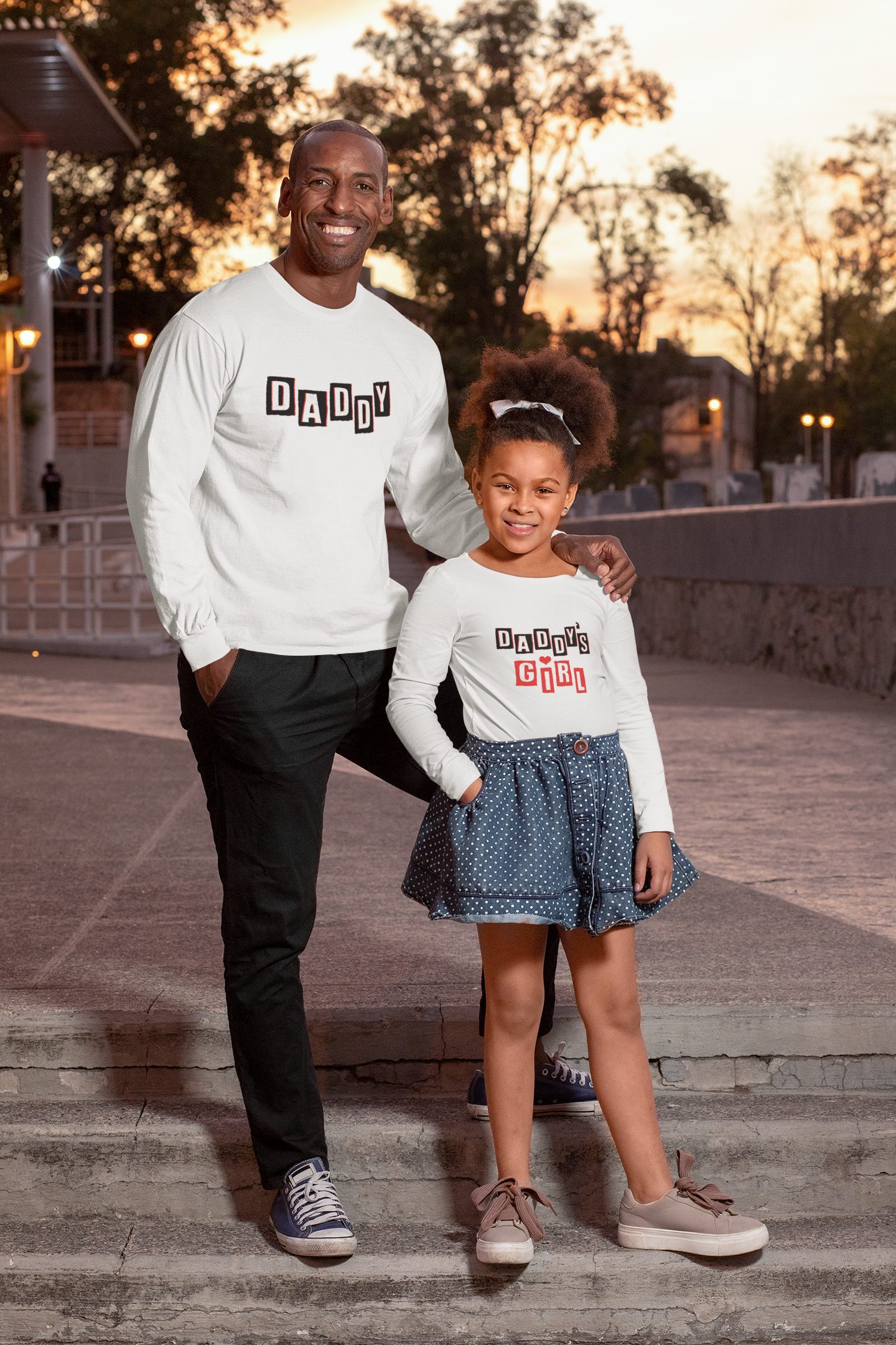 Daddy Father and Daughter White Matching T-Shirt- FunkyTradition