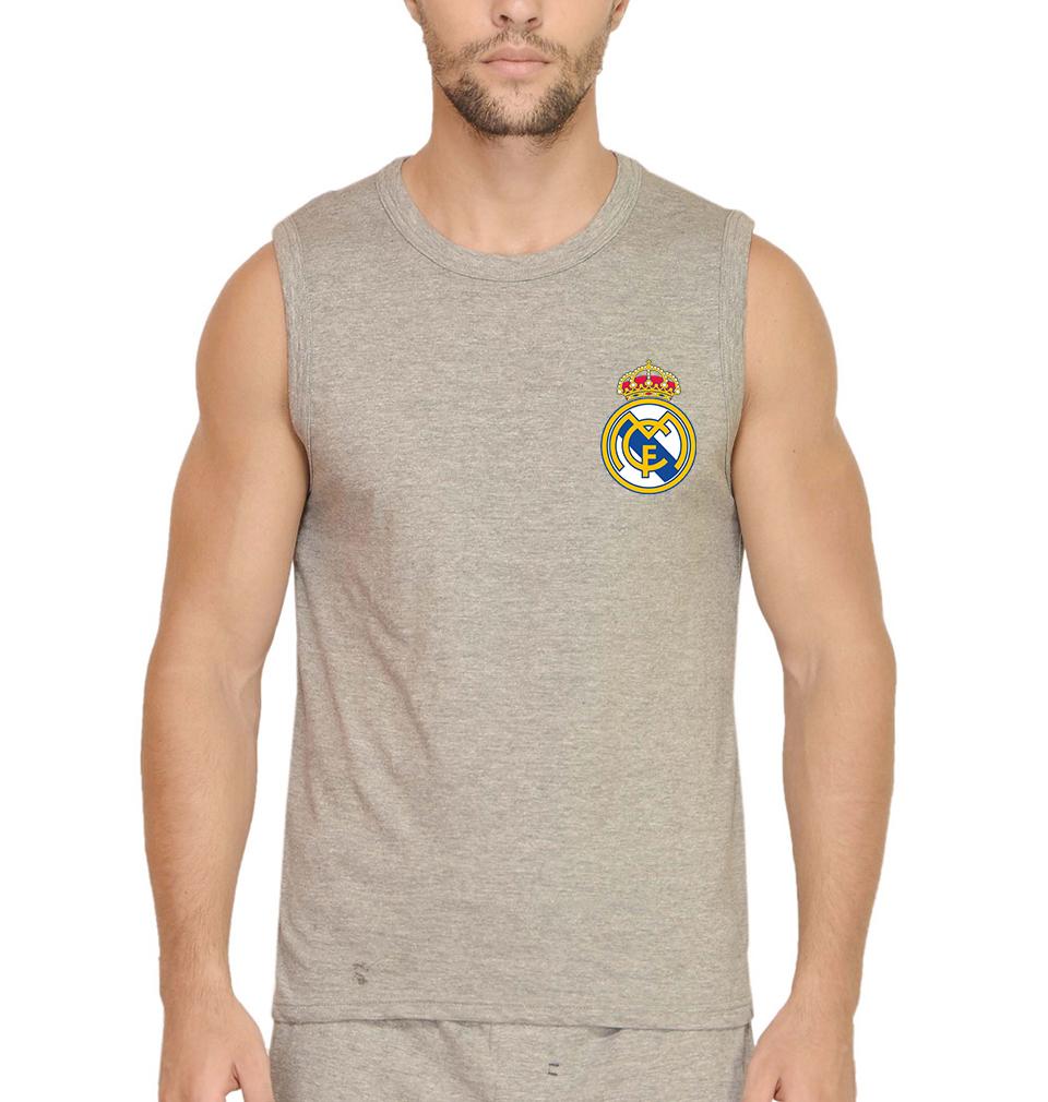 Real Madrid Logo Men Sleeveless T-Shirts-FunkyTradition